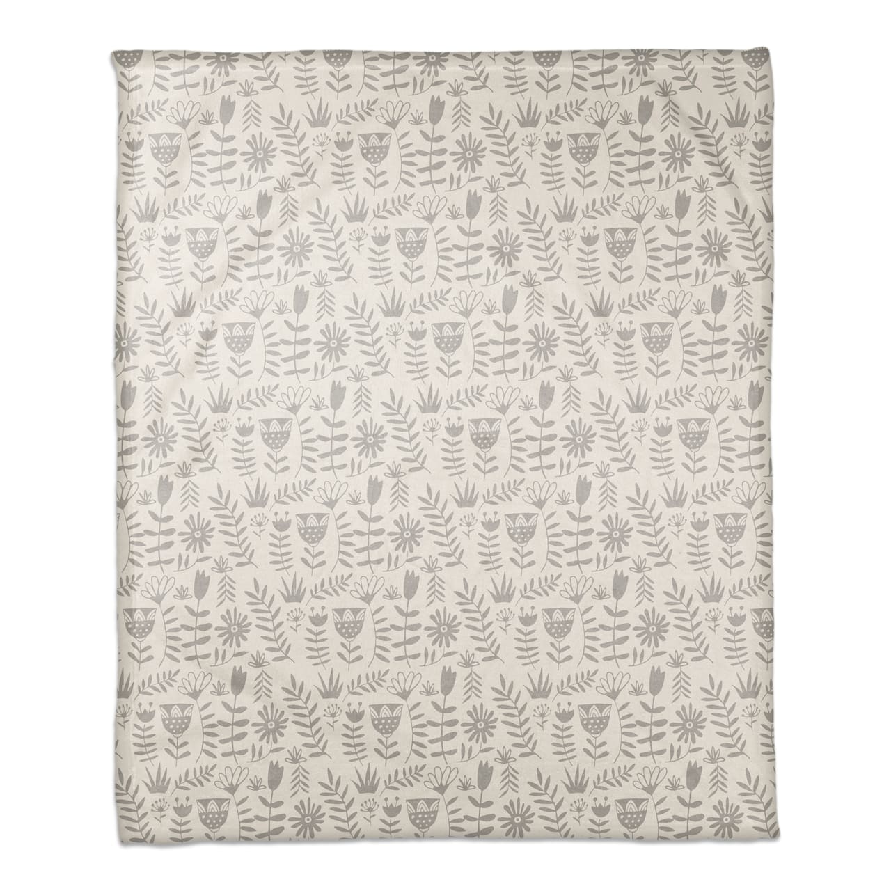 Mod Gray Florals 50" x 60" Coral Fleece Blanket